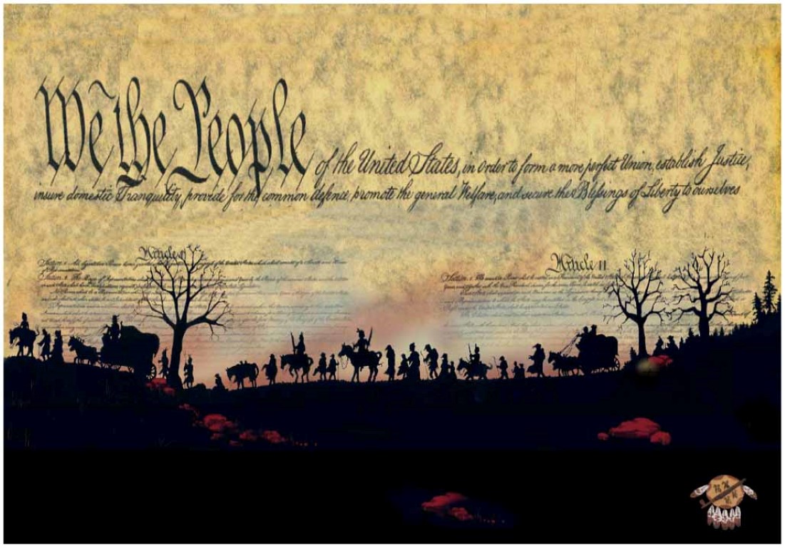 In 1835, the most infamous of the treaties was negotiated at New Echota, Georgia, the Cherokee capital.  The treaty was never ratified, but less than three years later federal troops began to round up the eighteen thousand Cherokees who lived on the land.  By riverboat, wagon andhorseback - but mainly on foot - the Cherokee began their forced exile across the Mississippi.  Over four thousand men, women, and children died on that fateful journey.  The silent graves stretching from the foothills of the Smoky Mountains to their new territory in the West, mark what has come to be known to the Cherokee as the TRAIL OF TEARS.